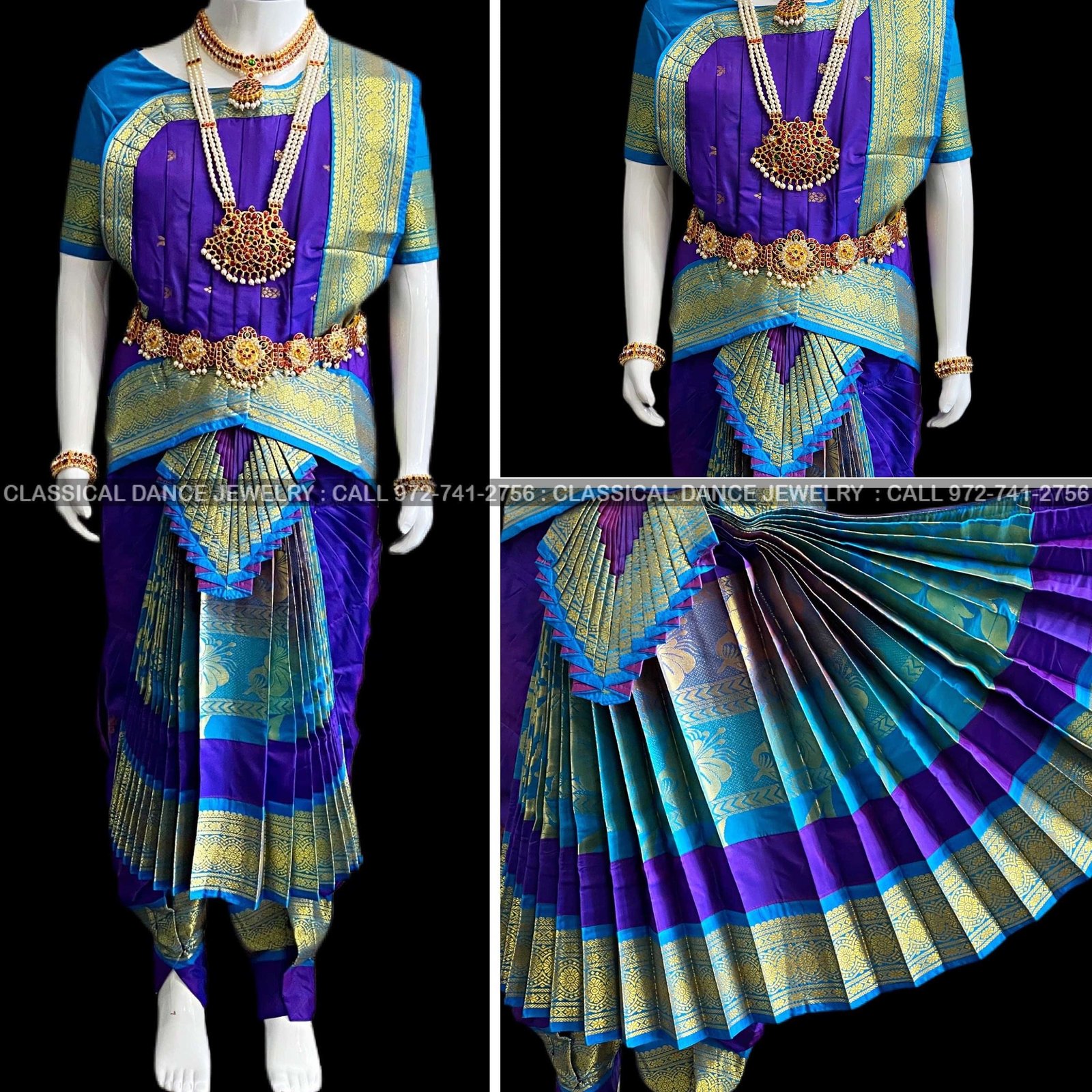 Blue Bharatanatyam Costume